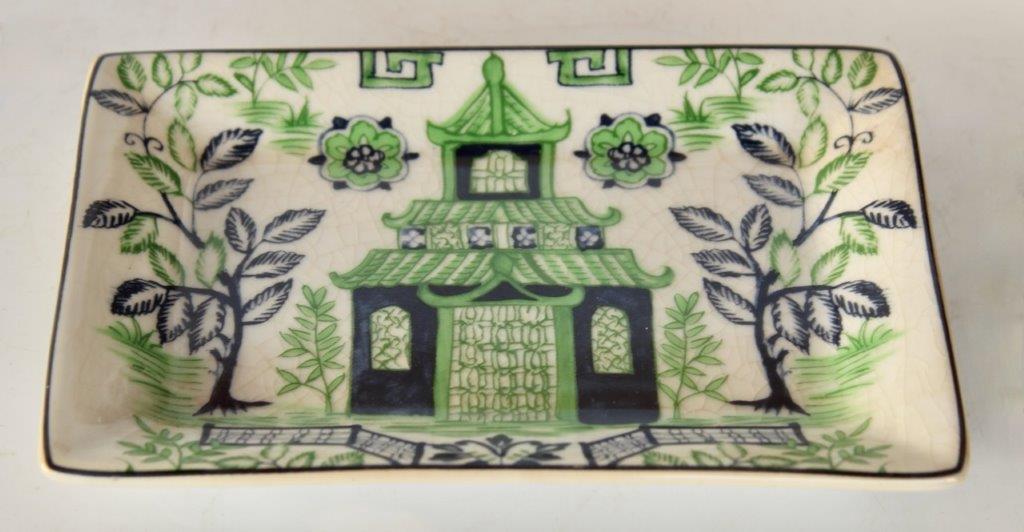 Green & Blue Pagoda Plate
